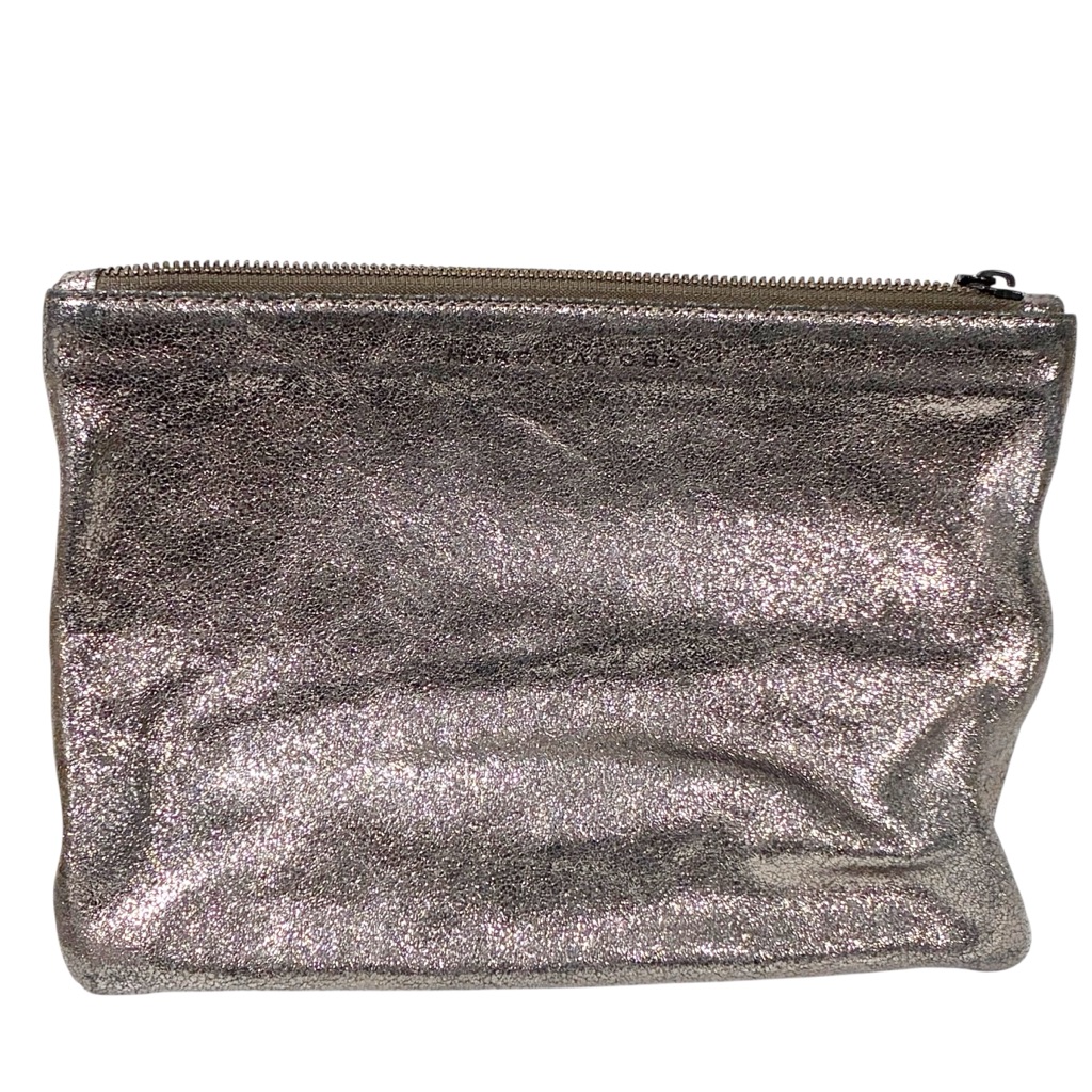 Marc Jacobs 100% Metallic Leather Top Zip Signature Clutch